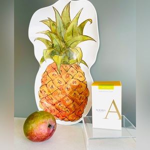 NWT AGARIA PETITE LEMON VERBENA CANDLE + NICOLE MILLER PINEAPPLE PLATE